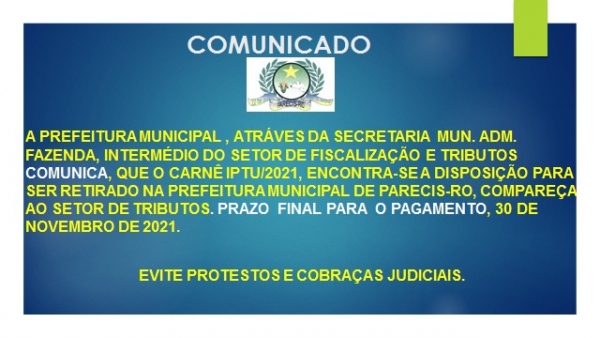 COMUNICADO (IPTU)