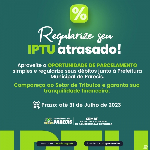 REGULARIZE SEU IPTU ATRASADO