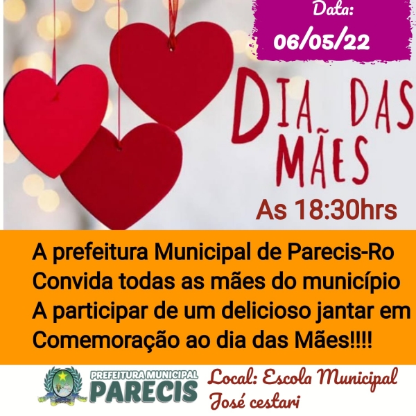 COMOMERAÇÃO AO DIA DAS MÃES EM PARECIS/RO