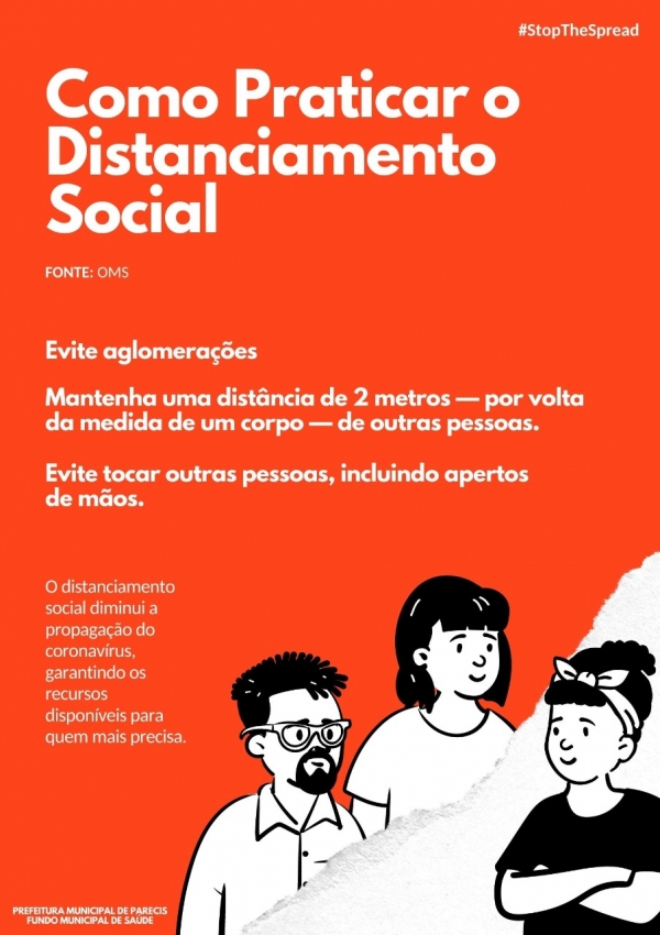 COMO PRATICAR O DISTANCIAMENTO SOCIAL. EVITE AGLOMERAÇÃO