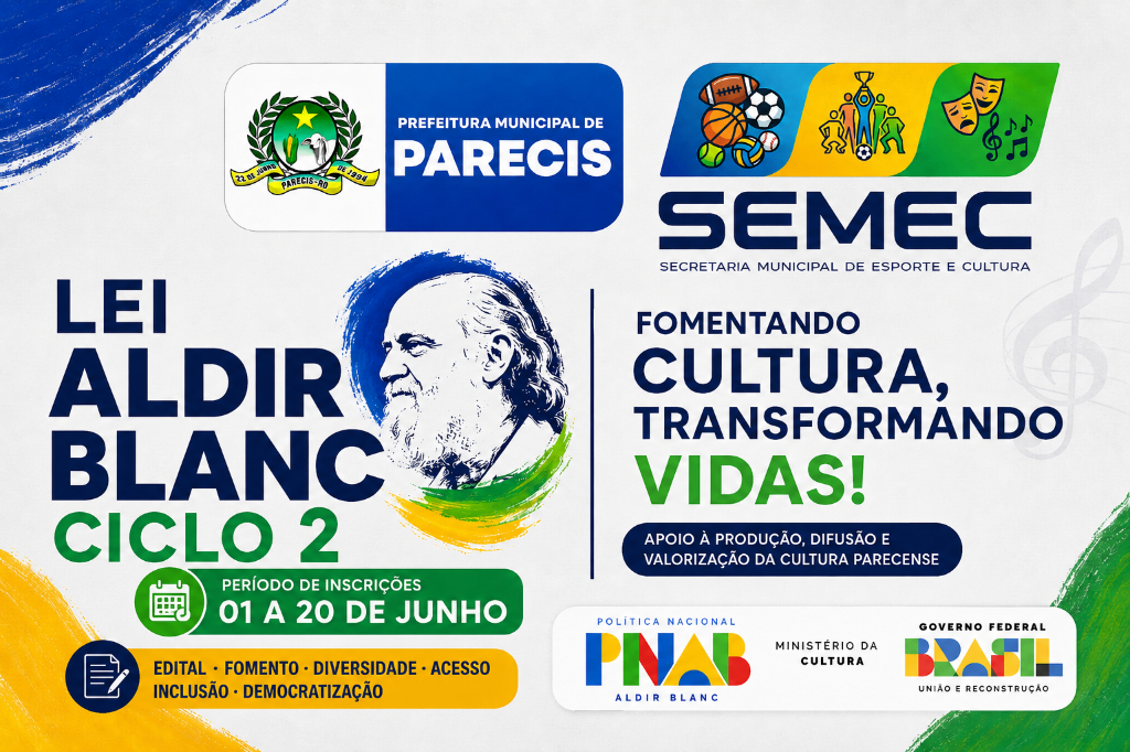 Lei Aldir Blanc CICLO 2 inscrições! 01 a 20 de Junho