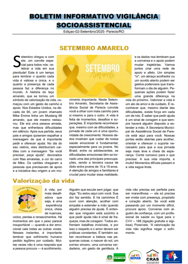 BOLETIM INFORMATIVO VIGILÂNCIA SOCIOASSISTENCIAL EDIÇÃO-02-SETEMBRO 