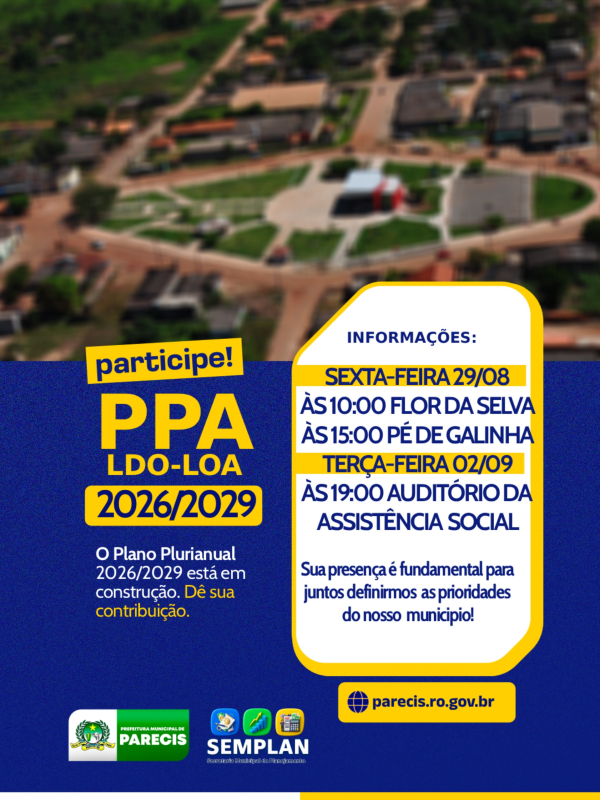 CONVITE - PLANO PLURIANUAL - LDO -LOA 2026-2029